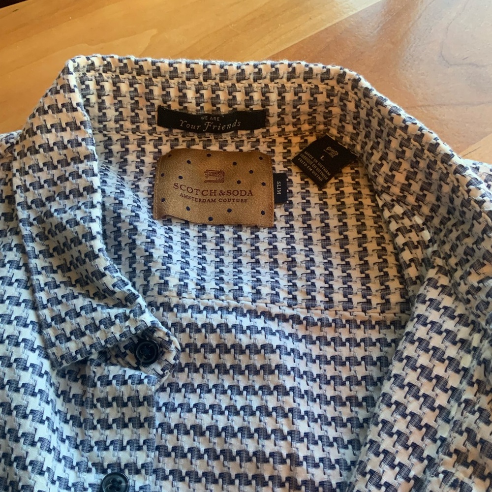 Scotch & Soda Blue and White Patterned Shirt